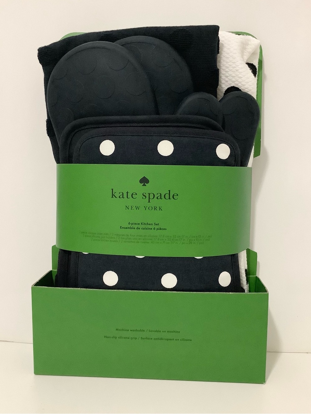kate spade Black and White Polka Dot Kitchen Textile Set